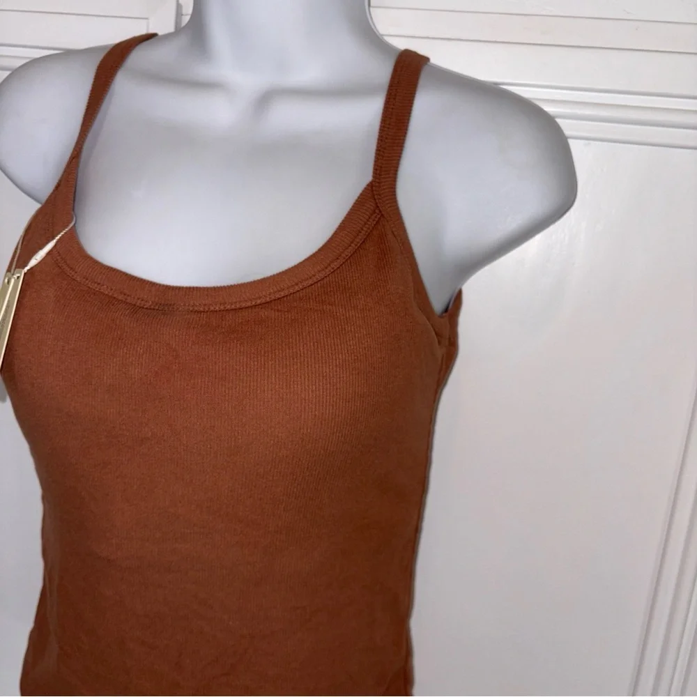 OGL Brown Ribbed Tank Top - Picture 3 of 16